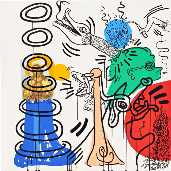 Keith Haring Silkscreen, Apocalypse (Plate 5), 1988