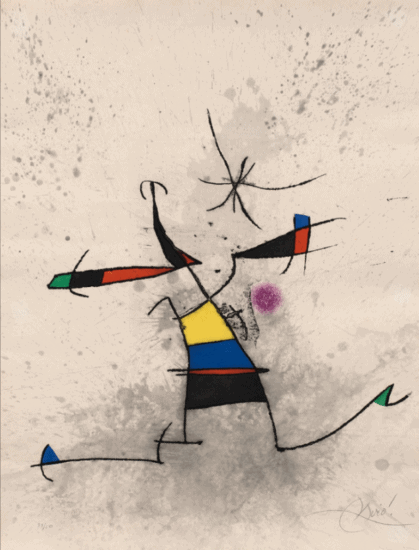 Joan Miró Etching and Aquatint, Appelant Écartelé (Quartered Decoy), 1973