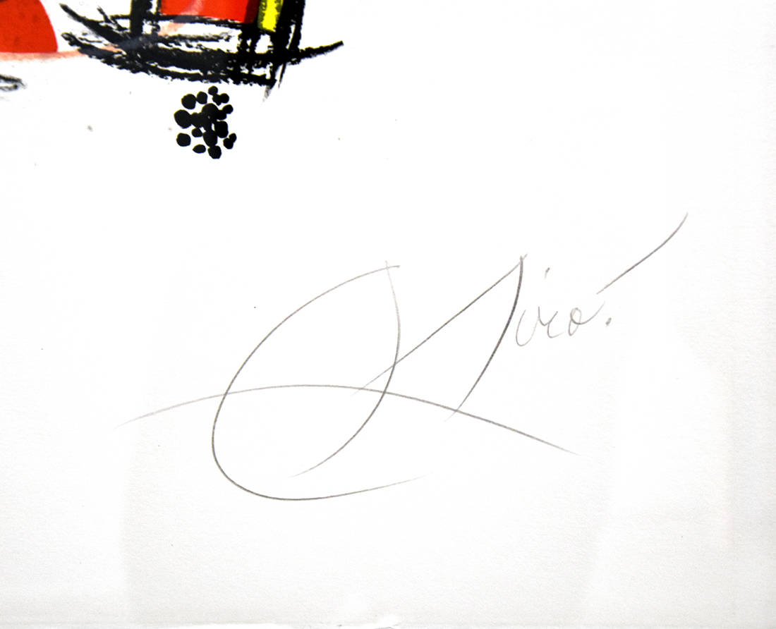 Joan Miró signature, Arlequin Tourneur (Whirling Harlequin), 1980