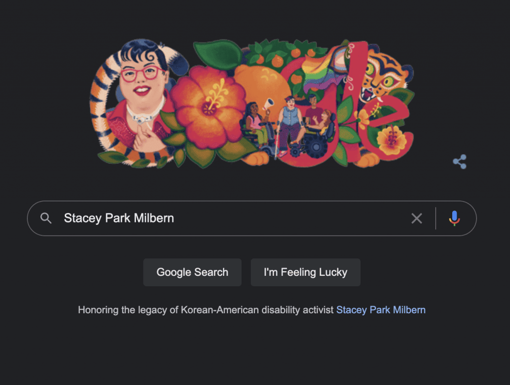 Stacey Park Milbern, Art Twink, and the Google Doodle