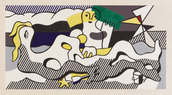 Roy Lichtenstein Lithograph, At The Beach, From The Surrealist Series, 1978