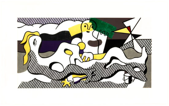 Roy Lichtenstein Lithograph, At The Beach, From The Surrealist Series, 1978
