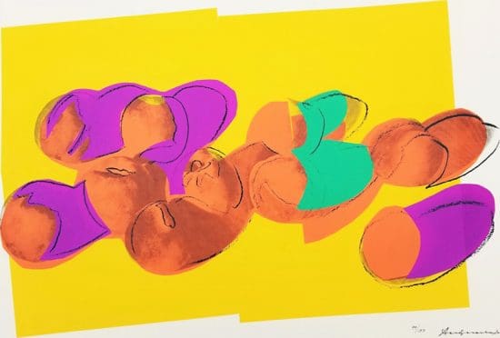 Andy Warhol Screen Print, Space Fruit: Peaches, 1979