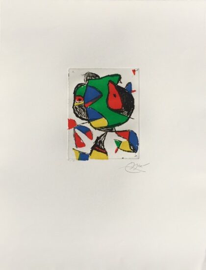 Joan Miró Etching, Barb II, 1987