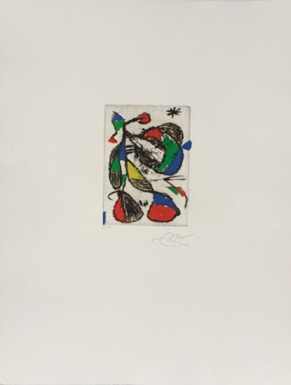 Joan Miró Etching, Barb III, 1987