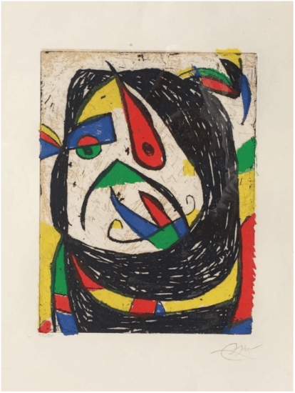 Joan Miró Etching, Barb IV, 1987