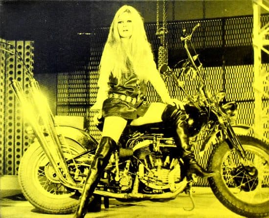 Russell Young Screen Print, Bardot on Motorcycle (Green), 2007