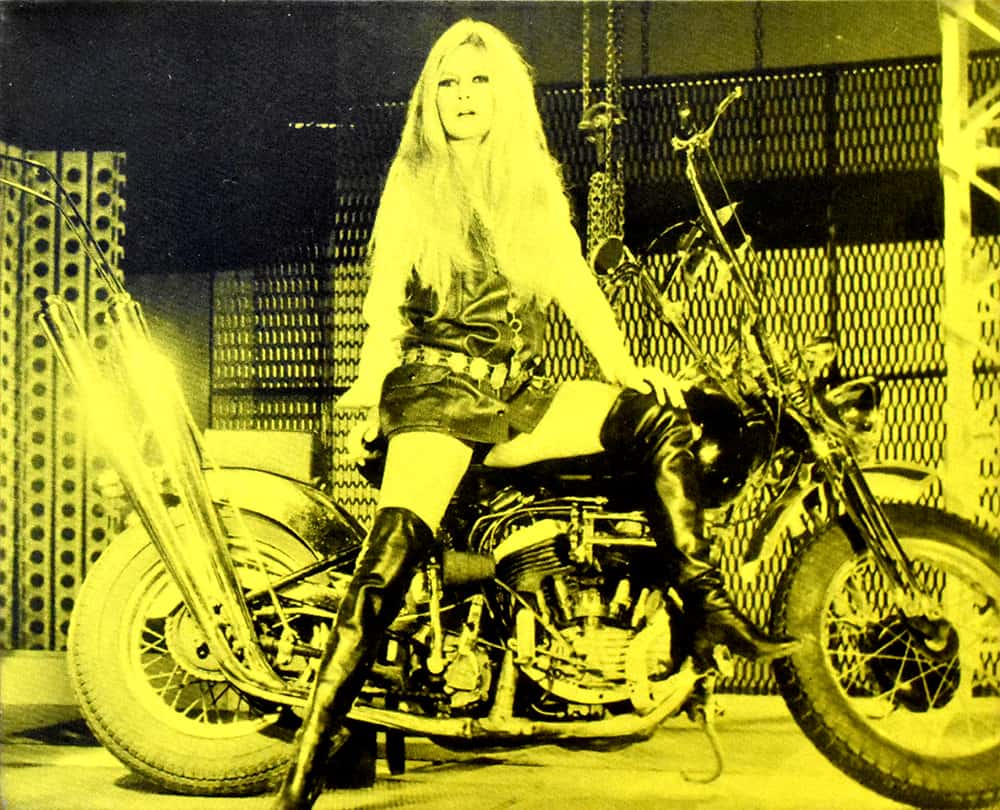 Russell Young Bardot On Motorcycle Green 2007 Screen Print