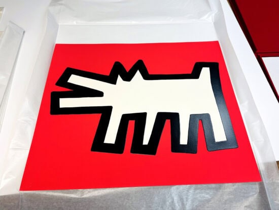 Keith Haring Silkscreen, Barking Dog, from the Icons Suite, 1990