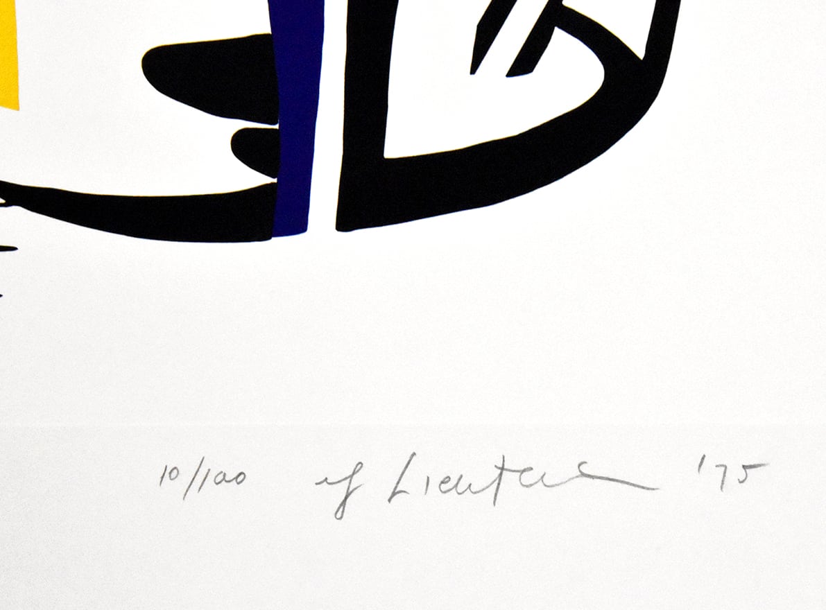 Roy Lichtenstein signature, Before the Mirror, from Mirror of the Mind, 1975
