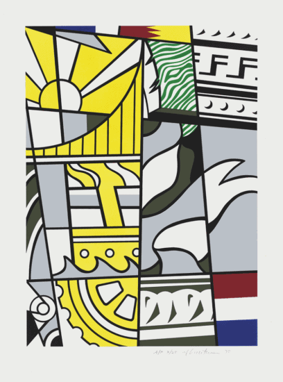Roy Lichtenstein Lithograph, Bicentennial Print, 1975