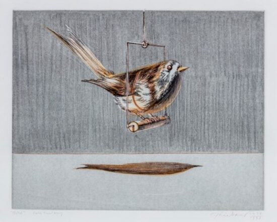 Wayne Thiebaud Etching and Aquatint, Bird on a Swing, 1978/1993