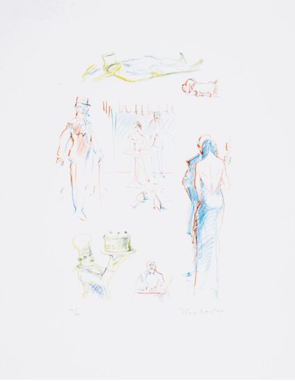 Wayne Thiebaud Lithograph, Bistro Sketches, from The Physiology of Taste, 1994