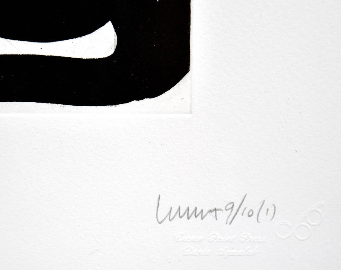 Sol LeWitt signature, Black Loops & Curves No. 1, 1999