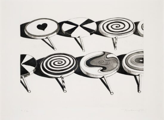 Wayne Thiebaud Aquatint, Black Suckers, from Seven Still Lifes and a Silver Landscape, 1971