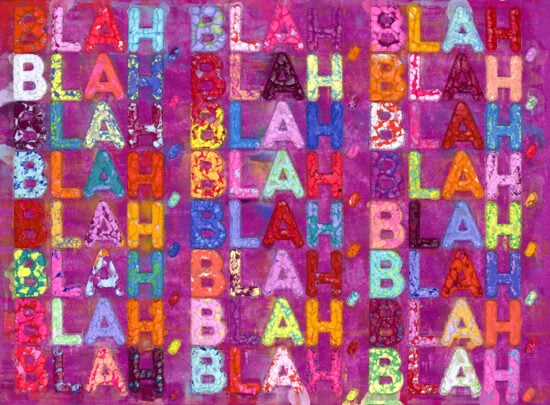 Mel Bochner Monotype, Blah, Blah, Blah, 2024