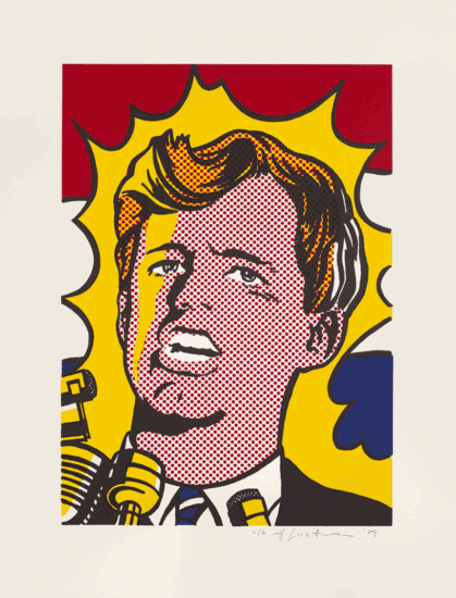 Roy Lichtenstein Lithograph, Bobby Kennedy, 1989