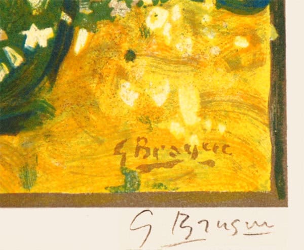 Georges Braque signature, Bouquet Jaune (Yellow Bouquet), c. 1950s