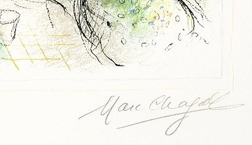 Marc Chagall signature, Bouquet Multicolore (Multicolored Bouquet), 1975