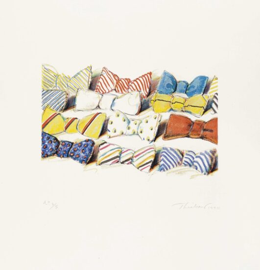 Wayne Thiebaud Lithograph, Bow Ties, 1990