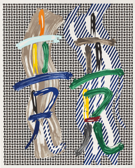 Roy Lichtenstein Lithograph, Brushstroke Contest, 1989