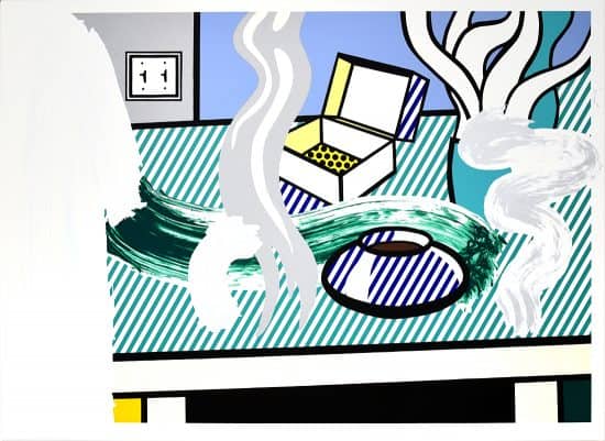 Roy Lichtenstein Screen Print, Brushstroke Still Life with Box, 1997