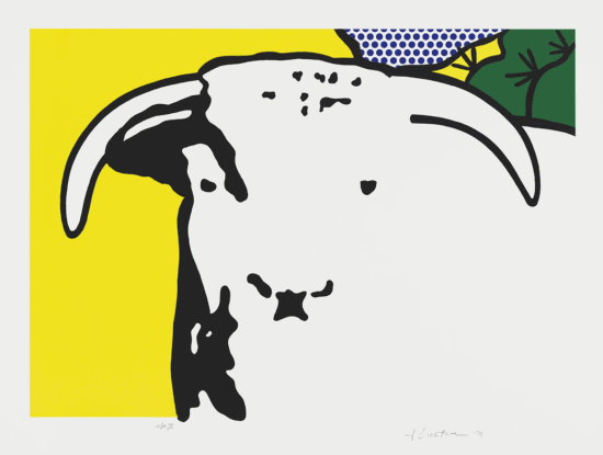 Roy Lichtenstein Lithograph, Bull Head I, 1973