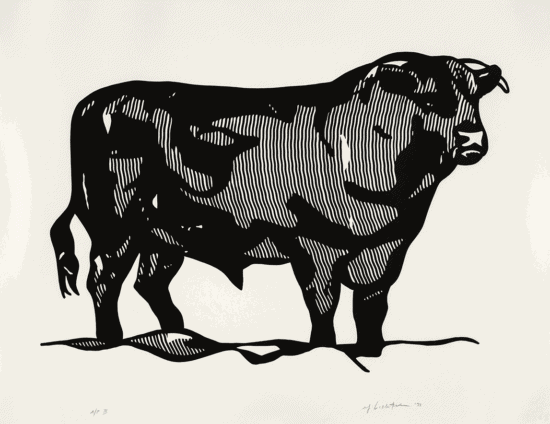 Roy Lichtenstein Lithograph, Bull I, 1973