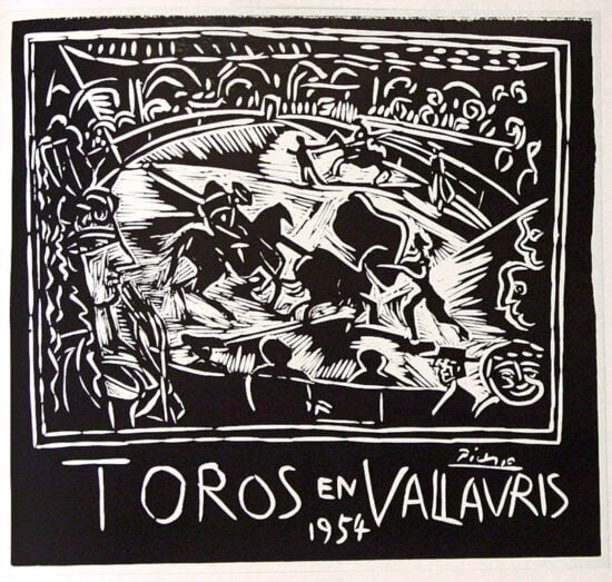 Pablo Picasso Linocut, Bulls in Vallauris, 1954