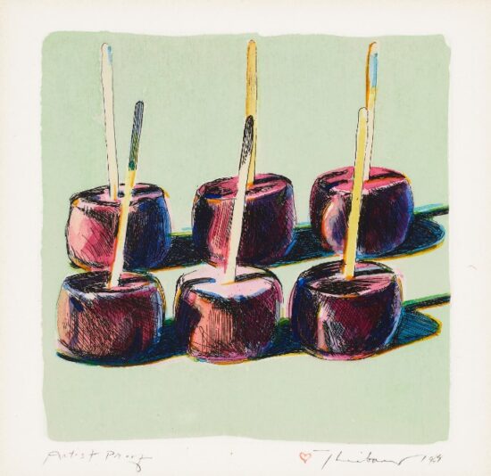 Wayne Thiebaud Etching, Candied Apples, from Delights, 1964
