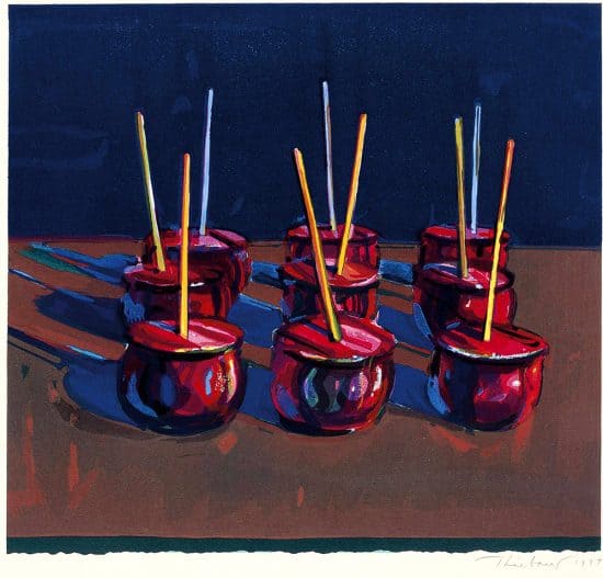 Wayne Thiebaud Woodcut, Candy Apples, 1987