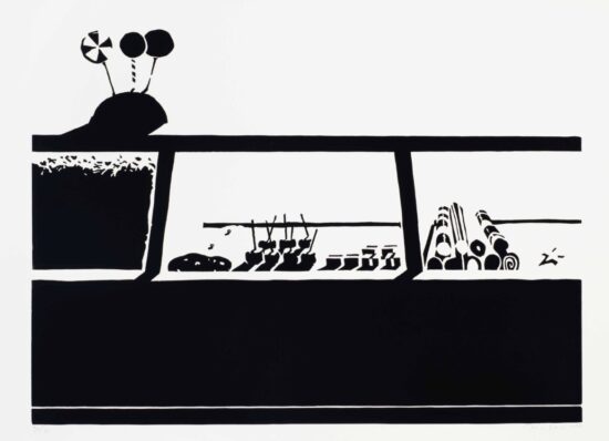 Wayne Thiebaud Linocut, Candy Counter, from Seven Still Lifes and a Rabbit, 1970