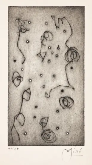 Joan Miró Engraving, Chemin Faisant, 1961