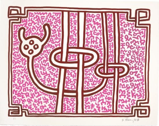 Keith Haring Lithograph, Chocolate Buddha (Plate 3), 1989