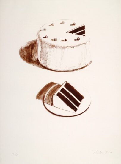 Wayne Thiebaud Lithograph, Chocolate Cake, from Seven Still Lifes and a Rabbit, 1971