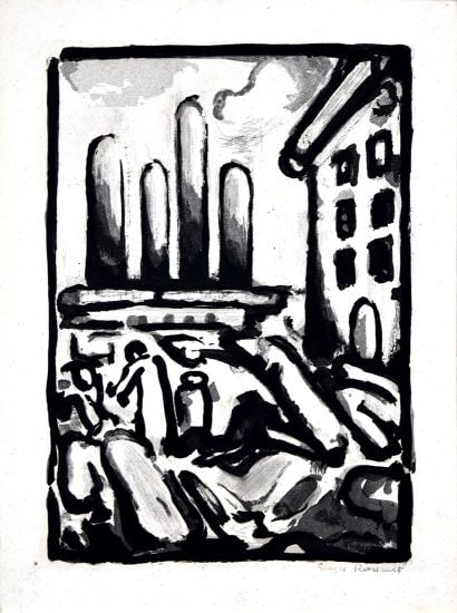 Georges Rouault Etching, Christ au Faubourg (Christ in Faubourg) from Passion, 1935