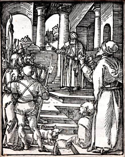 Albrecht Dürer Woodcut, Christ Before Pilate (The Small Passion), 1612