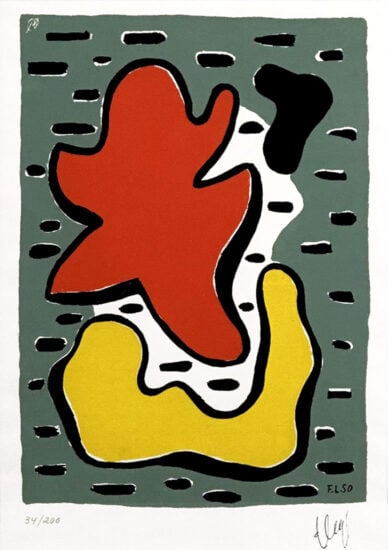 Fernand Léger Screen Print, Composition avec formes jaune et rouge (Composition with yellow and red shapes), 1954