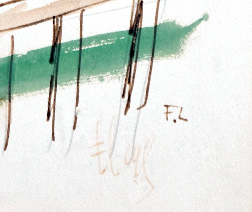 Fernand Léger signature, Composition á l’arbre, 1948