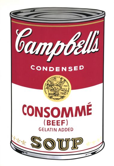 Andy Warhol Screen Print, Consommé Soup, from the Campbell's Soup I Portfolio, 1968