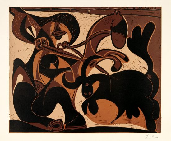 Pablo Picasso Linocut, Corrida (Bullfight), 1959