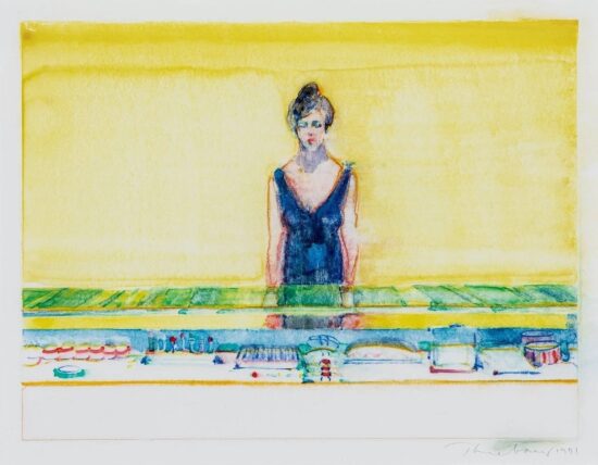 Wayne Thiebaud Monotype, Counter Lady, 1991