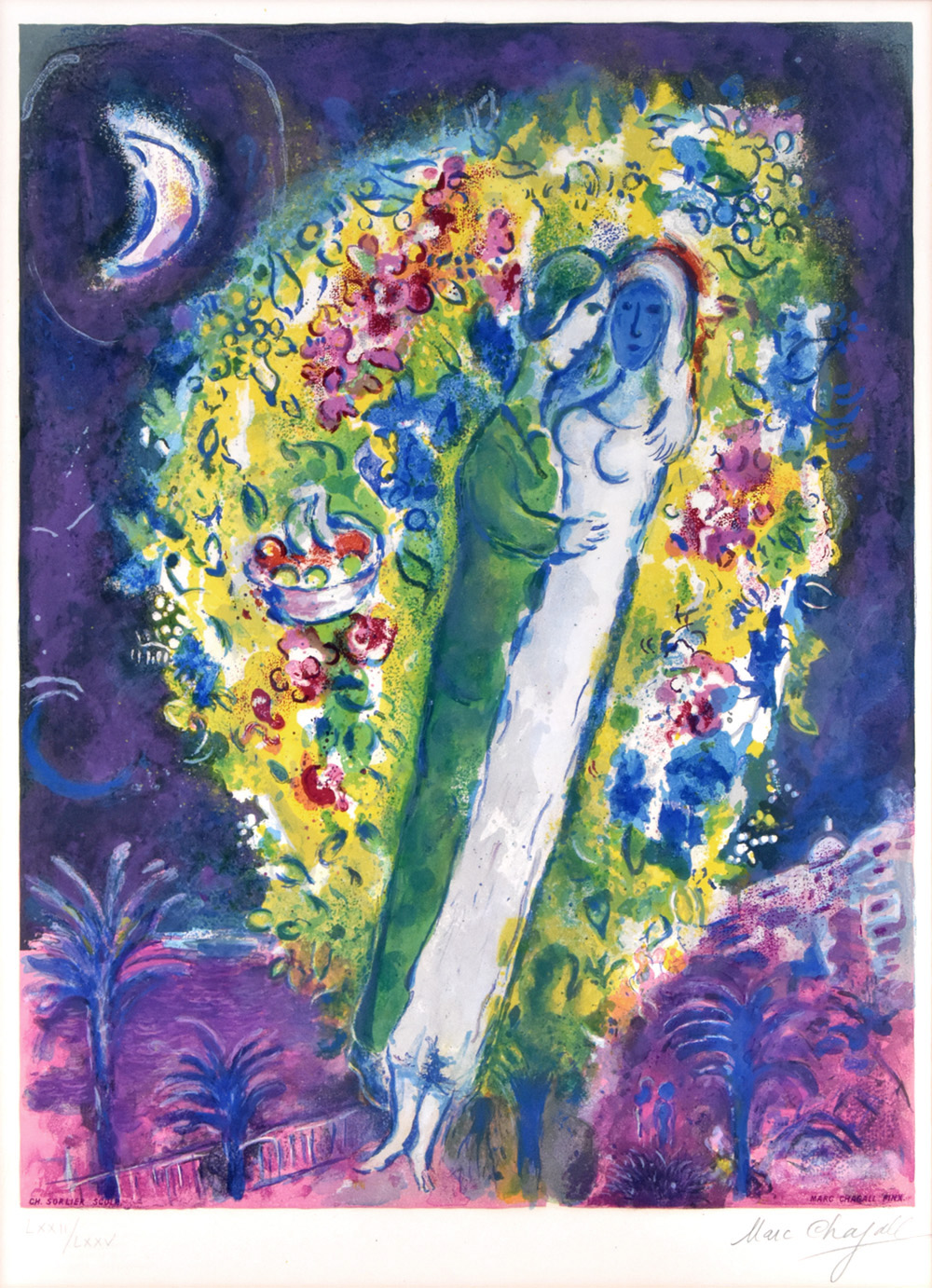 Marc Chagall Couple dans Mimosa (Couple in Mimosa), from Nice and the Côte d'Azur, 1967 (image 1)