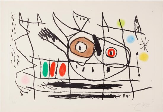 Joan Miró Etching and Aquatint, Couple D'Oiseaux I (Couple of Birds I), 1966