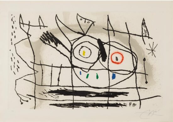 Joan Miró Etching and Aquatint, Couple D'Oiseaux II (Couple of Birds II), 1966