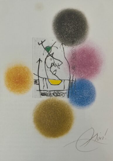 Joan Miró Etching and Aquatint, Plate II from "Miranda," from "Miranda" et "La Spirale" Series, 1979