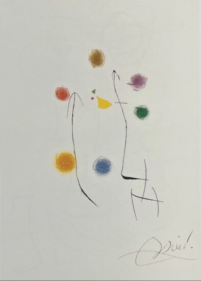 Joan Miró Etching and Aquatint, Plate III from "Miranda," from "Miranda" et "La Spirale" Series, 1979