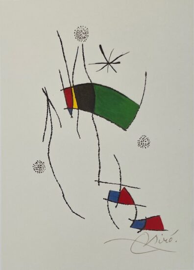 Joan Miró Etching and Aquatint, Frontispiece for "La Spirale," from "Miranda" et "La Spirale" Series, 1979