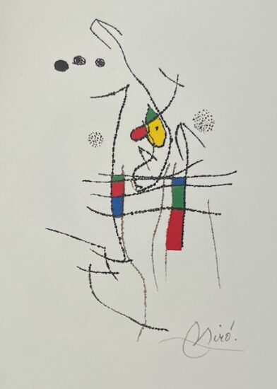 Joan Miró Etching and Aquatint, Tailpiece for "La Spirale," from "Miranda" et "La Spirale" Series, 1979