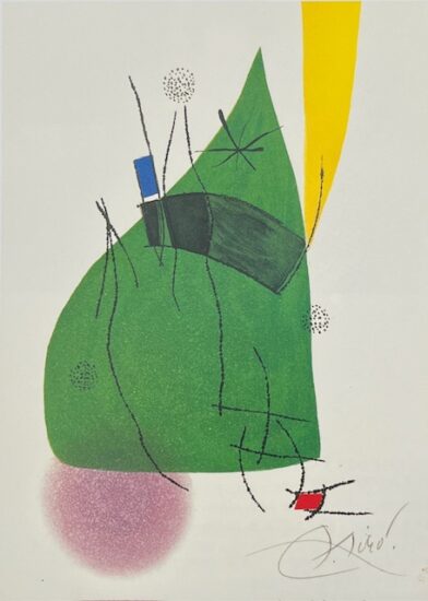 Joan Miró Etching and Aquatint, Plate II from "La Spirale," from "Miranda" et "La Spirale" Series, 1979